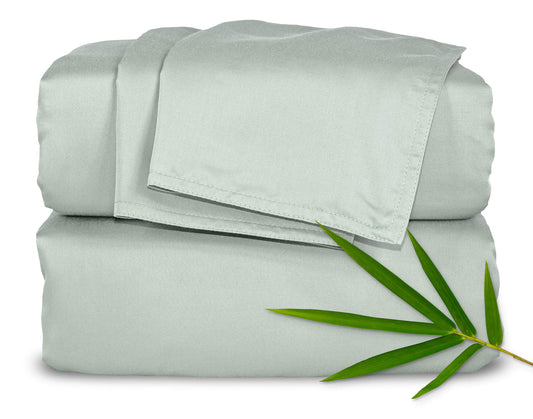 King Sheets by Pure Bamboo, Genuine 100% Organic Viscose Derived from Bamboo Bed Sheet Set, Luxuriously Soft & Cooling, Double Stitching, 2 Year Quality Promise (King, Sea Glass)