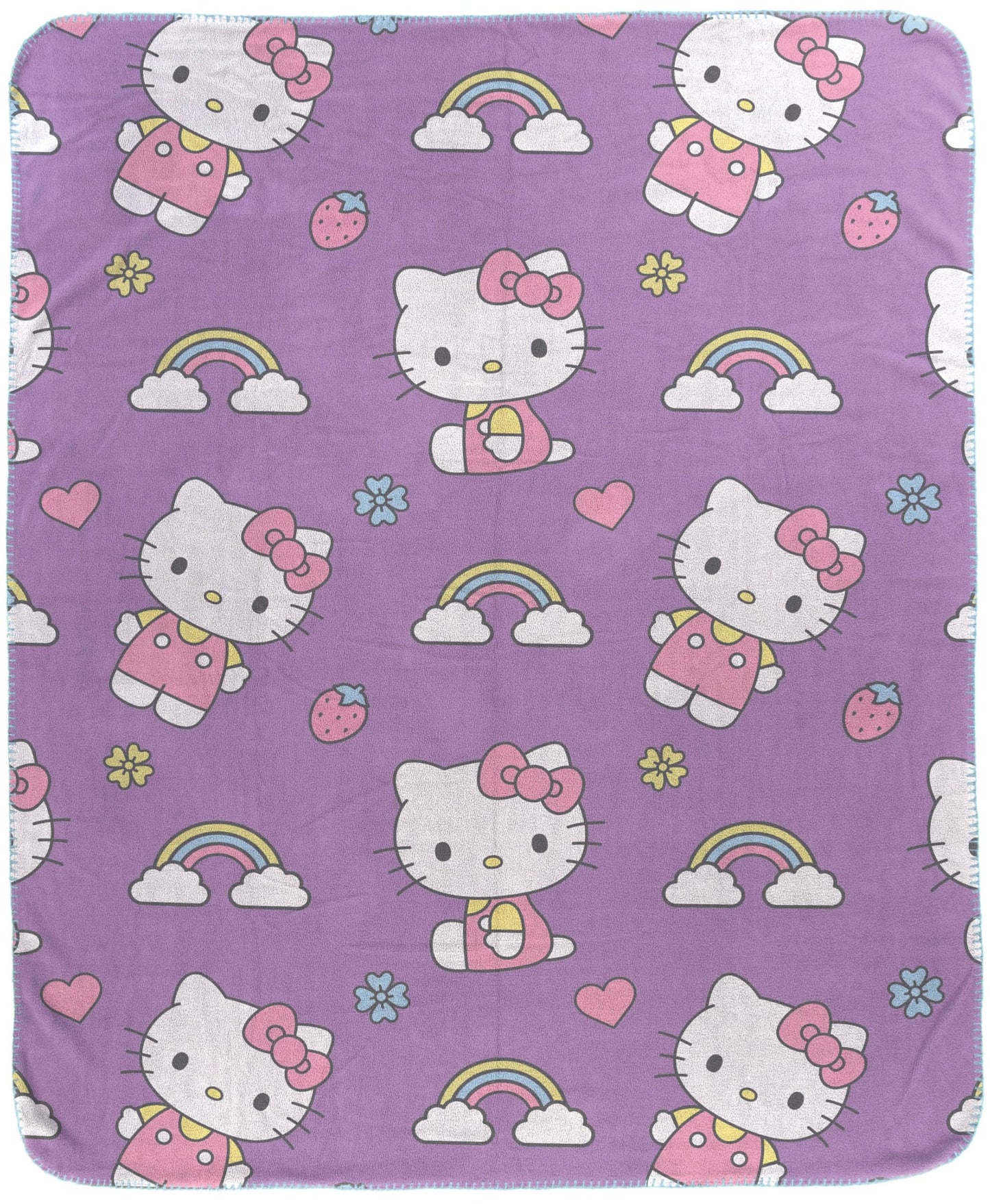 Jay Franco Plush Throw Blanket – Soft & Cozy Fleece Throw for Bedroom & Couch Décor, Official Licensed Product, Purple - Hello Kitty, 40x50 - Travel Blanket