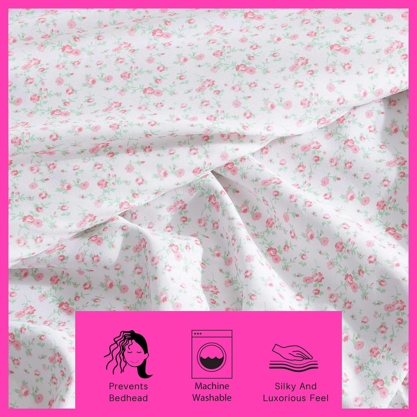 Betsey Johnson - Queen Bed Sheets, Fade & Wrinkle Resistant Bedding Set with Matching Sham(s), Soft & Lightweight Bedding Essentials (Whimsical Floral Green, Queen)
