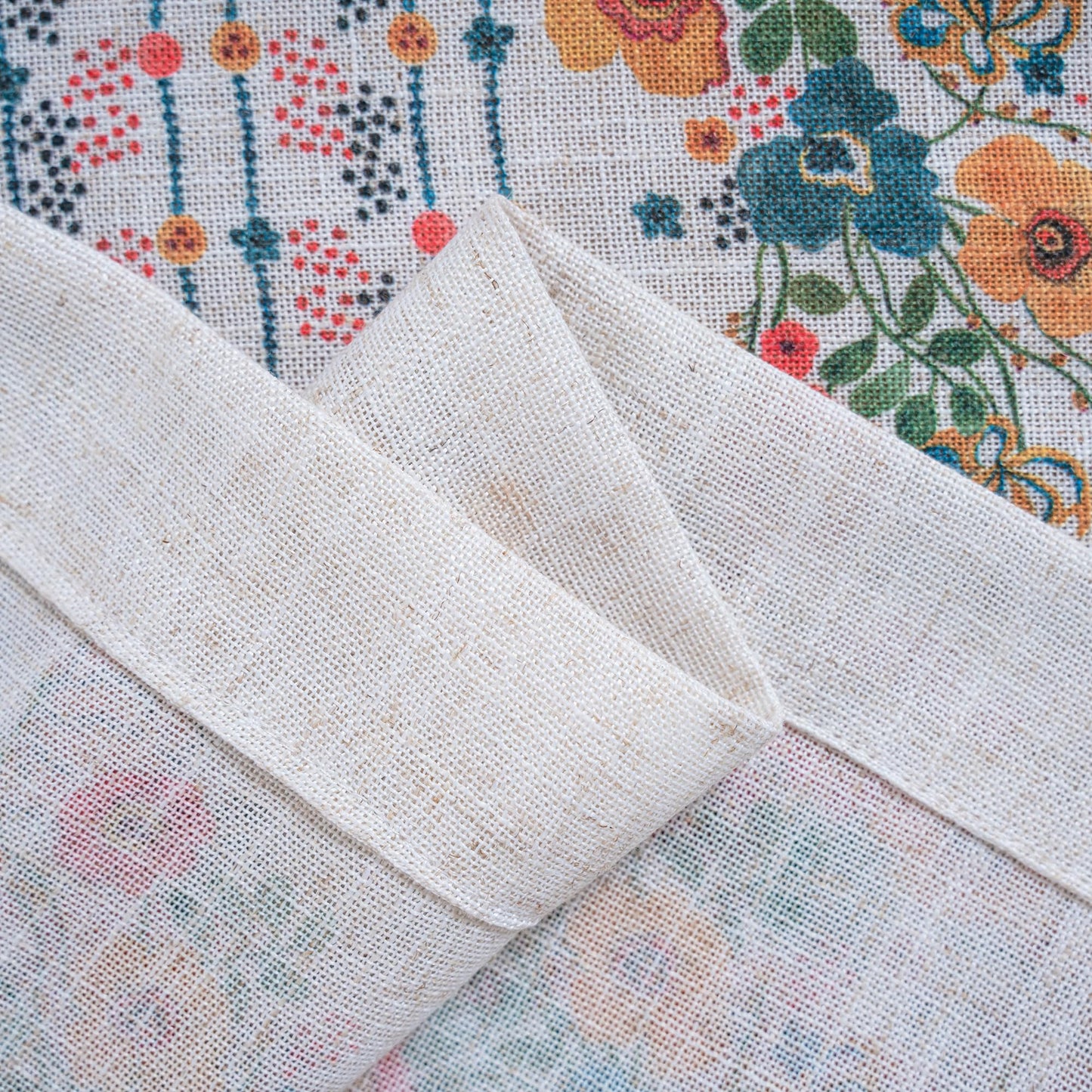 MYSKY HOME Boho Floral Curtains for Living Room 2 Panels Linen Semi Sheer Flower Curtains & Drapes 84 Inches Length Farmhouse Room Decor Style Back Tab for Dining Room, Yellow, 50" x 84"