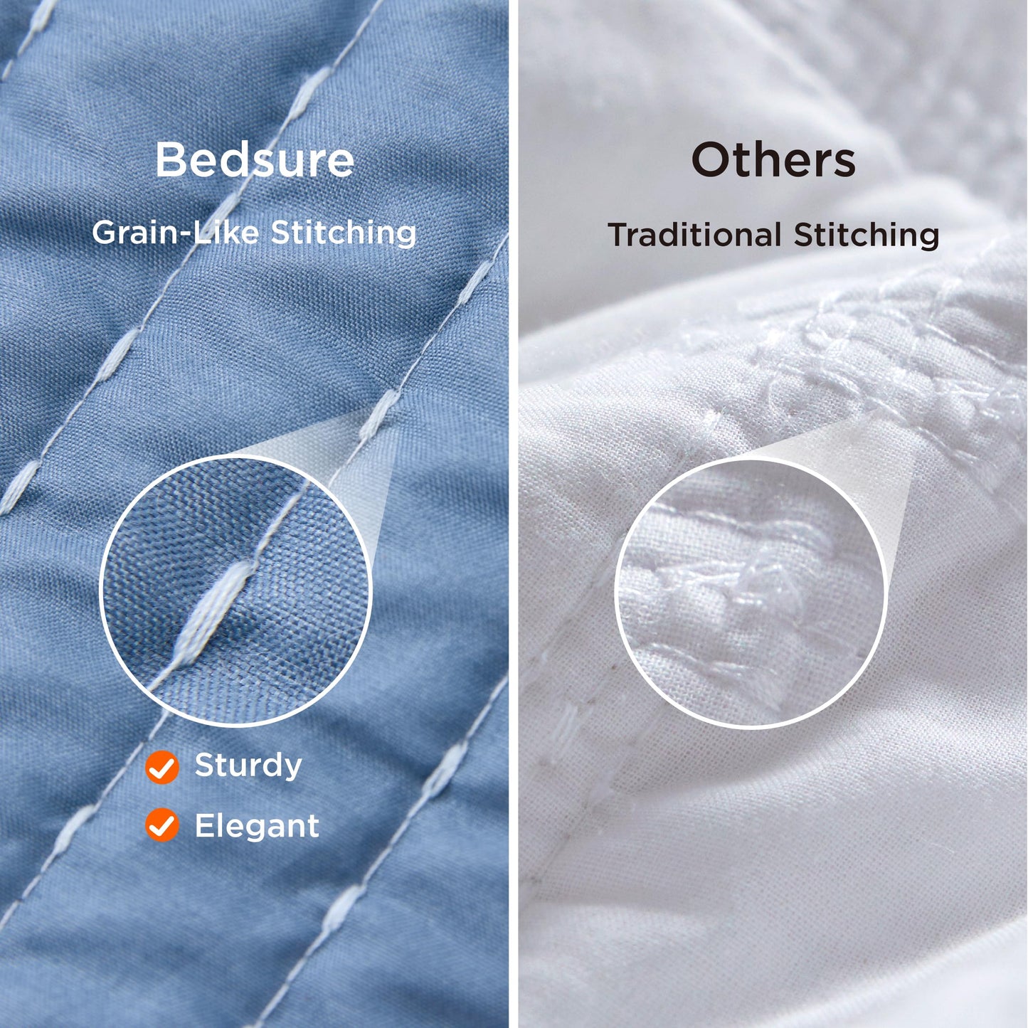 Bedsure Blue Quilts King Size - King Quilt Bedding Set Bedspread Coverlet, Lightweight Neutral Striped Bedding, 3-Piece Set with 106"x96" Coverlet & 2 Pillow Shams, All-Season Soft Microfiber