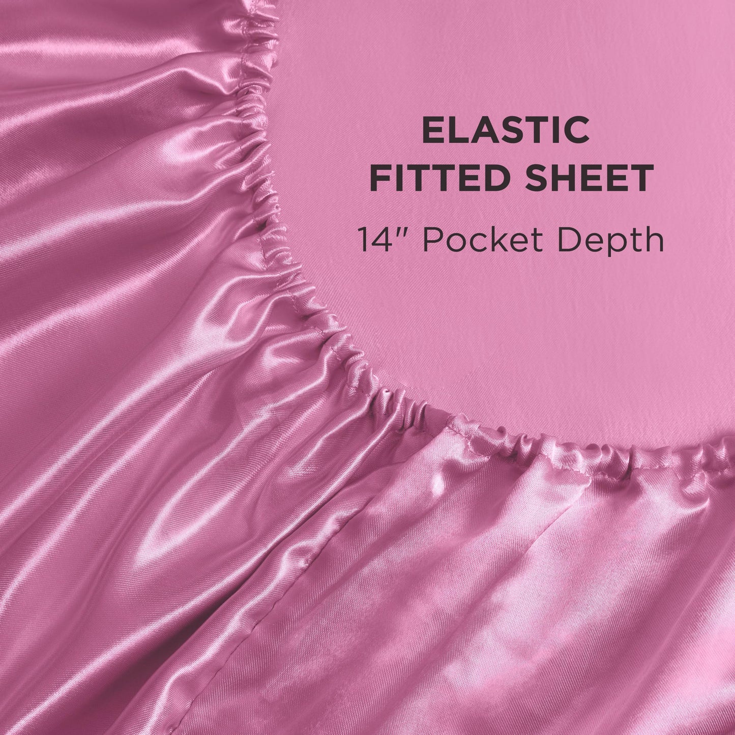 Juicy Couture Silky Satin Damask Sheet Set - Luxury Pink Bedding - Smooth Striped Sheets - Full Size