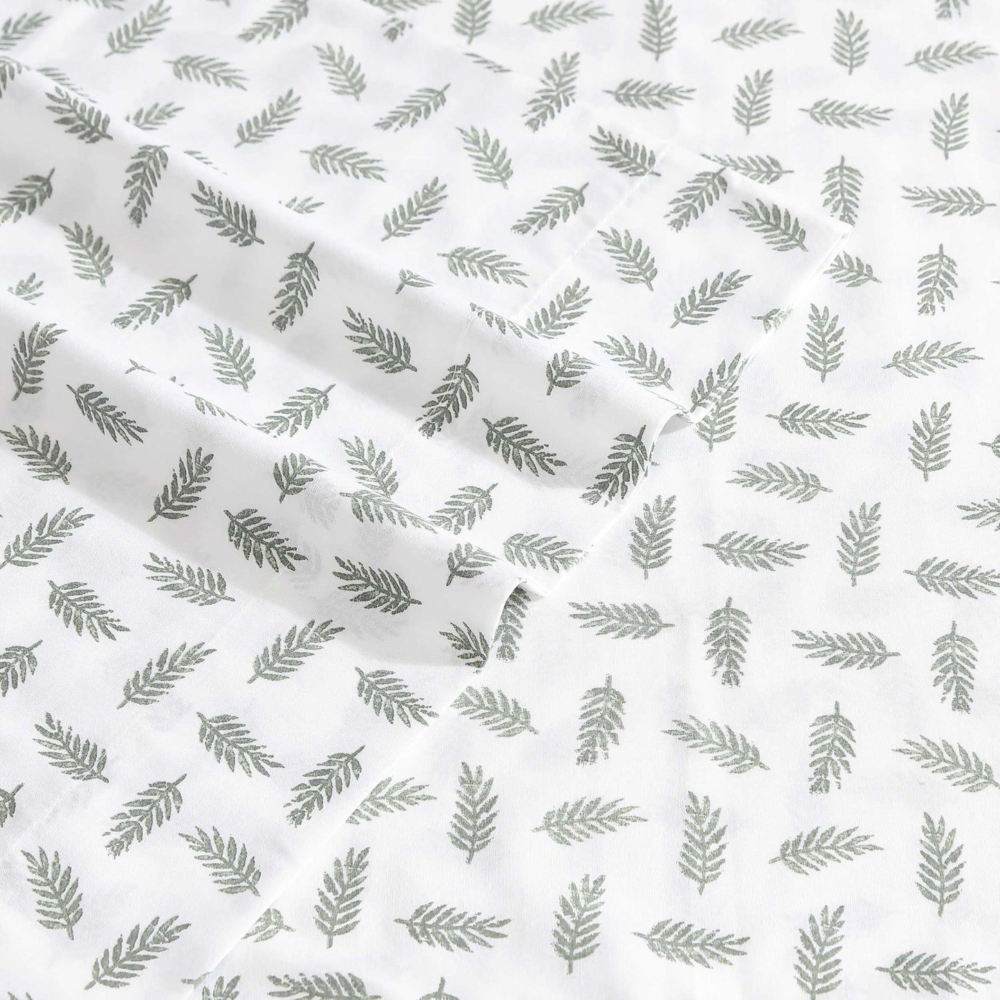 Eddie Bauer - Twin Sheet Set, Cotton Percale Bed Sheets, Crisp & Cool, Ideal Dorm Essentials (Laurel Leaves, Twin)