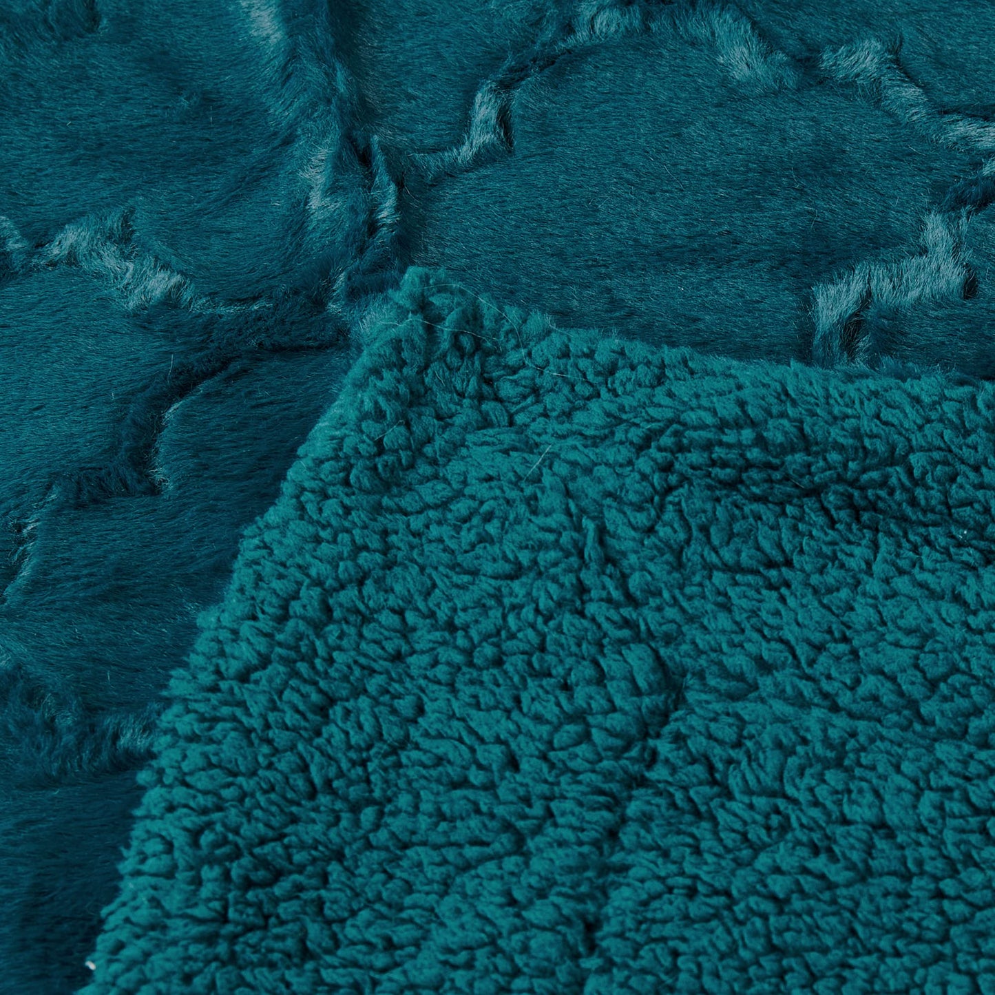 Home Soft Things Brushed Faux Fur Throw with Sherpa Backing, 50" x 60'', Dark Teal Soft Fluffy Lightweight Luxury Throw for All Seasons Home Décor