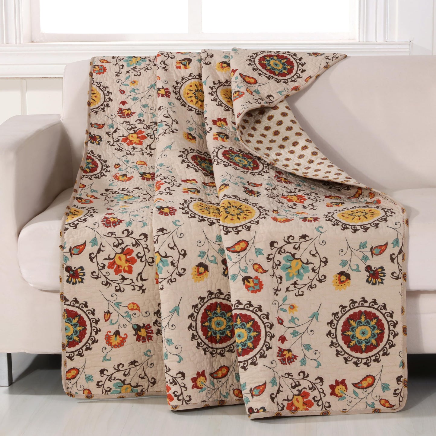 Greenland Home Andorra 100% Cotton Quilted Throw Blanket