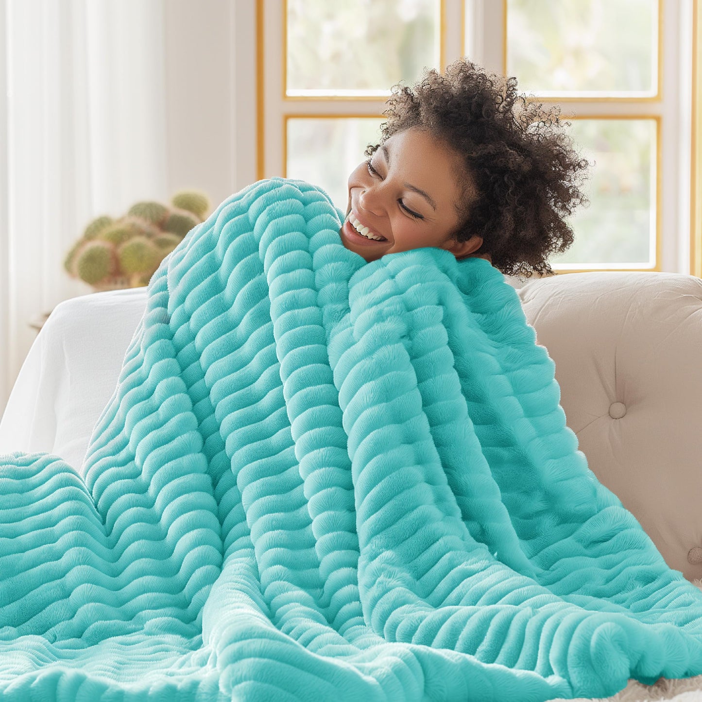 Bedsure Blue Fog Fleece Blanket for Couch&Twin Blanket for Couch,60x80 Inches
