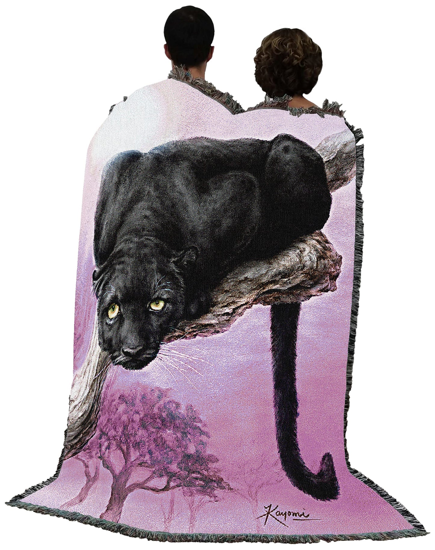 Pure Country Weavers Black Panther Blanket by Kayomi Harai - Gift Tapestry Throw Woven from Cotton - Made in the USA (72x54)