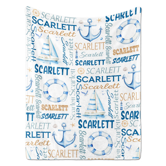 PUREFLY Personalized Baby Blanket- Custom Baby Blanket with Name for Girls and Boys, Super Soft Plush Fleece, Personalized Baby Gifts, Customized Name Blanket for Newborn