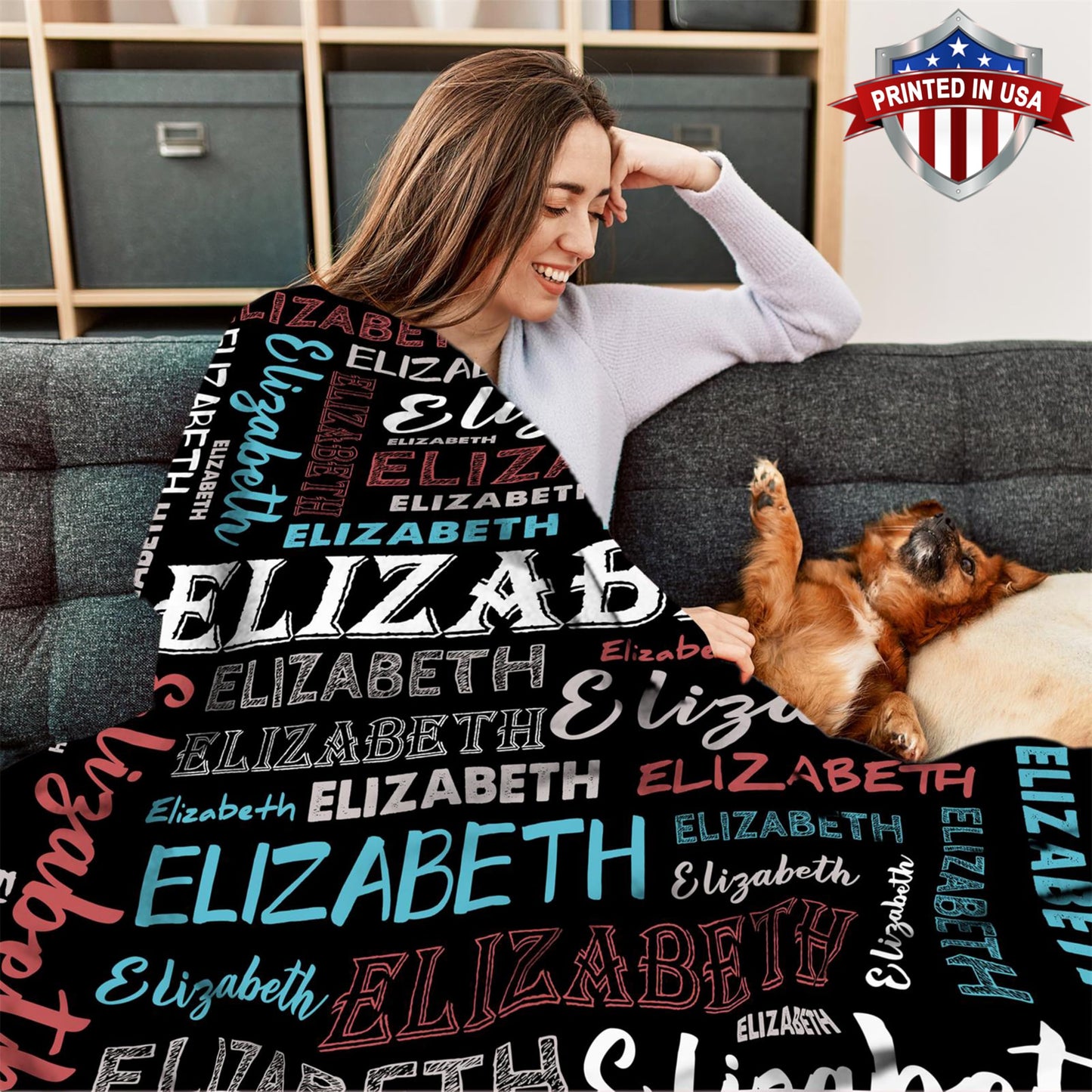 Custom Name Blanket, Personalized Throw Blanket with Names for Teen Girls Boys Kids, Customized Name Throw Blanket Customizable Gift for Kids Baby Adult Women Men Christmas Birthday - Printed in USA