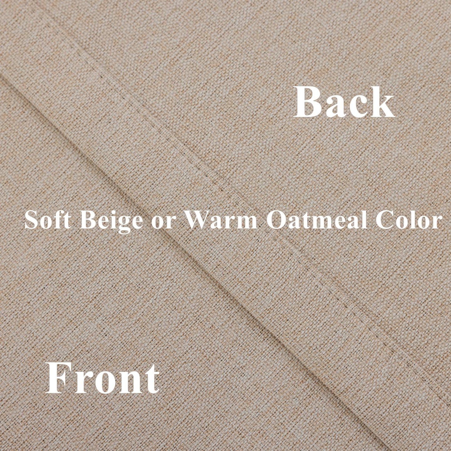 VisionaryHomeDesign Blackout Pinch Pleat Curtains with Embroidery Trim -Soft Beige Linen Blend Curtains for Living Room or Bedroom (50" W x 108" L)