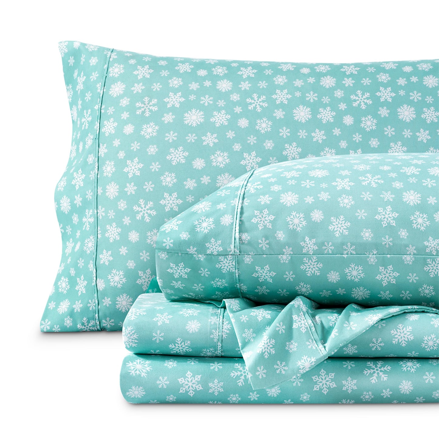 Bare Home Queen - Christmas Sheet Set - Luxury 1800 Ultra - Double Brushed Soft Microfiber - Deep Pockets - Easy Fit - 4 Piece Set - Holiday Bed Sheets (Queen, Snowdrift)