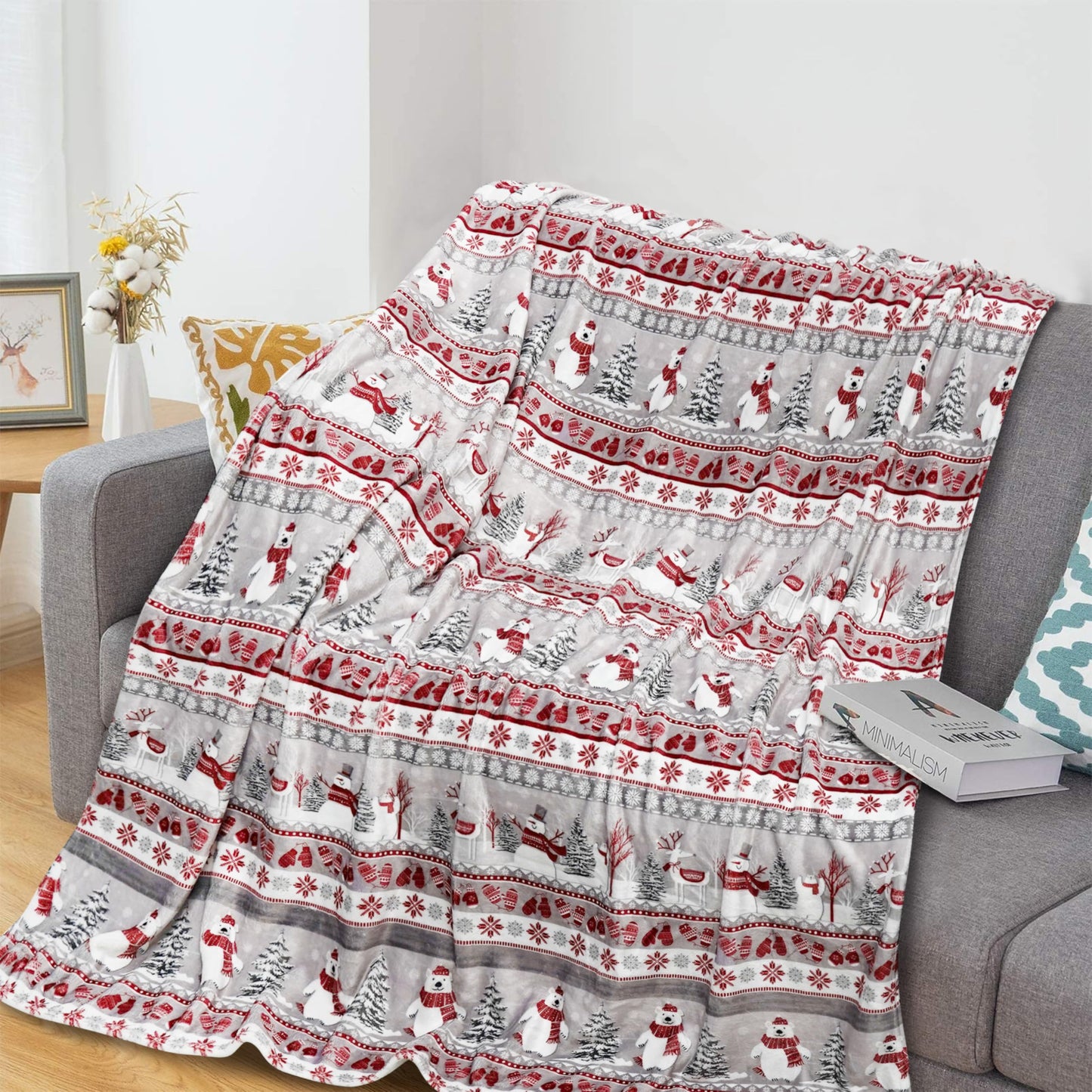 Christmas Blanket Soft Cozy Lightweight Throw Blanket for Couch Sofa Bed Living Room Home Decor for Boys Girls Kids Adults Gift 50x60 inch