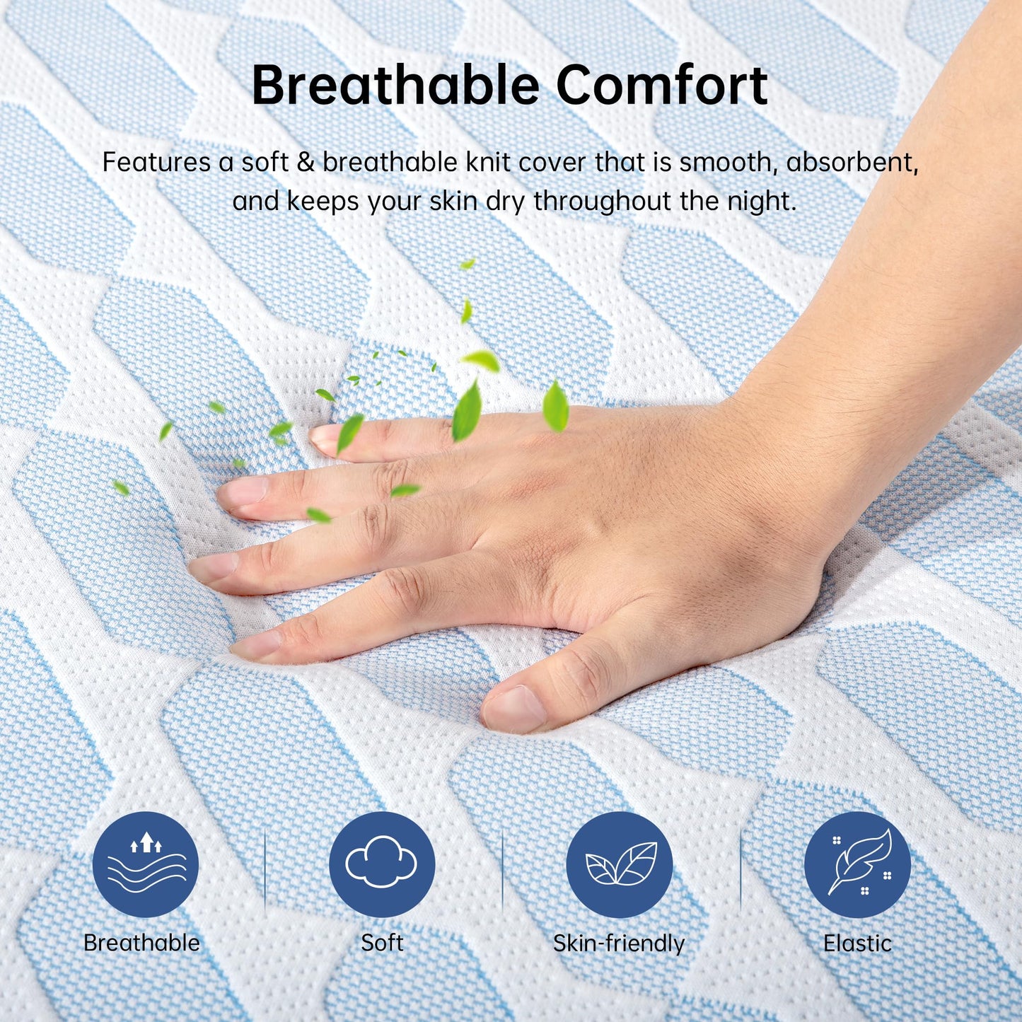 TFD Twin Size Mattress, 6 Inch Cooling Gel Memory Foam Mattress in a Box for Pressure Relief, No Fiberglass, Motion Isolation, Removable Washable Cover, Medium Firm, 75''L x 38''W