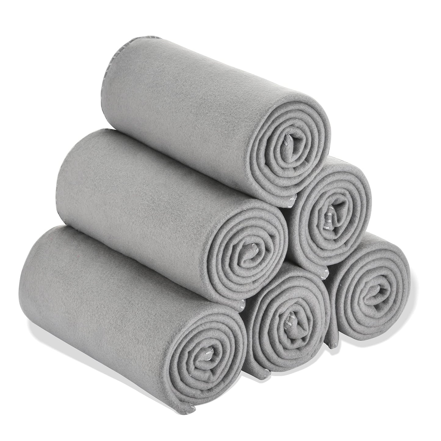Special SG Glory Fleece Throw Blankets Bulk Fleece Blankets Solid Wholesale Lightweight Warm Soft for Pet Bed Sofa Couch Office Wedding Gifts Travel Seasons (Grey, Pack of 6-50x60 Inches)