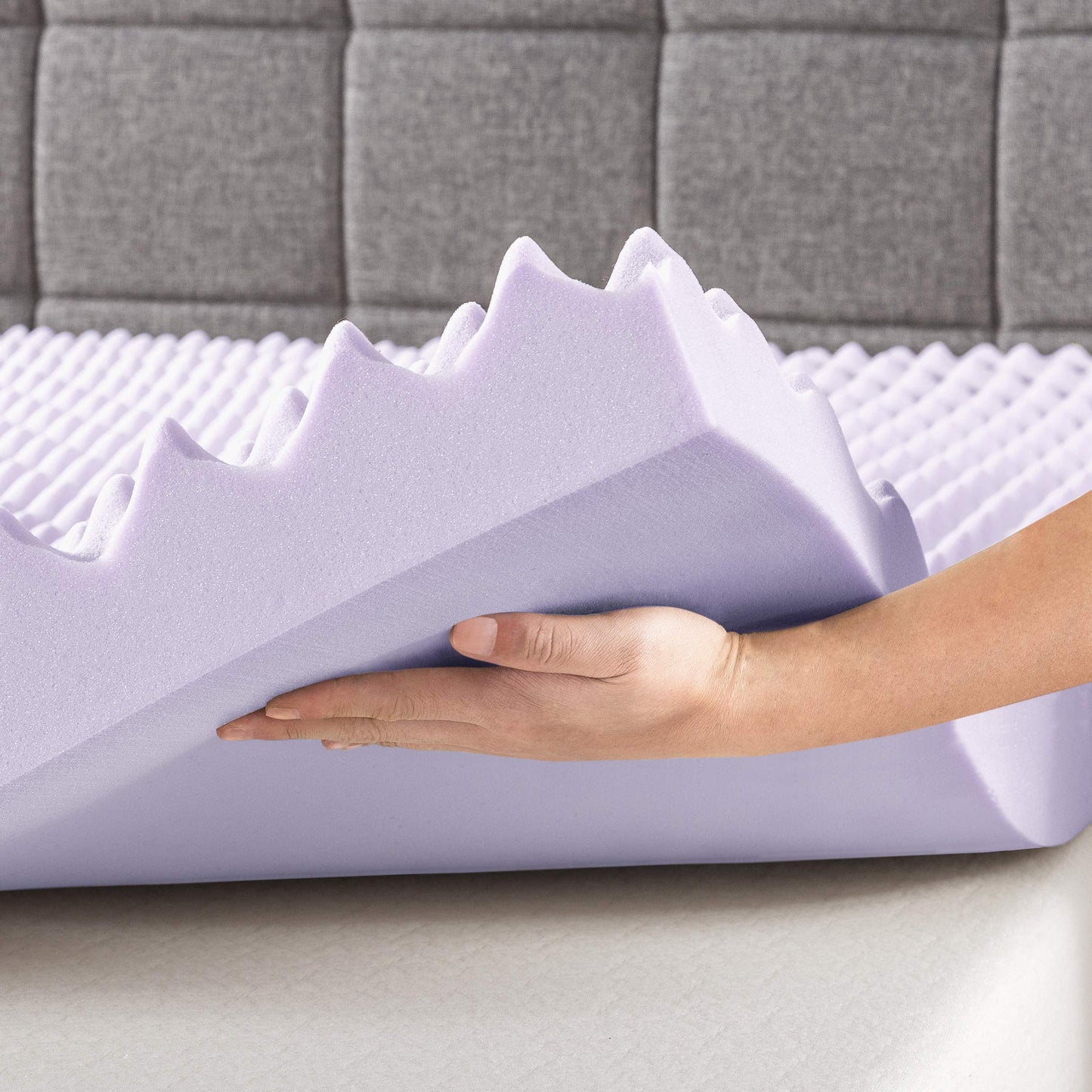 Best Price Mattress 3 Inch Egg Crate Memory Foam Mattress Topper with Soothing Lavender Infusion, CertiPUR-US Certified, Dorm Essentials, Twin