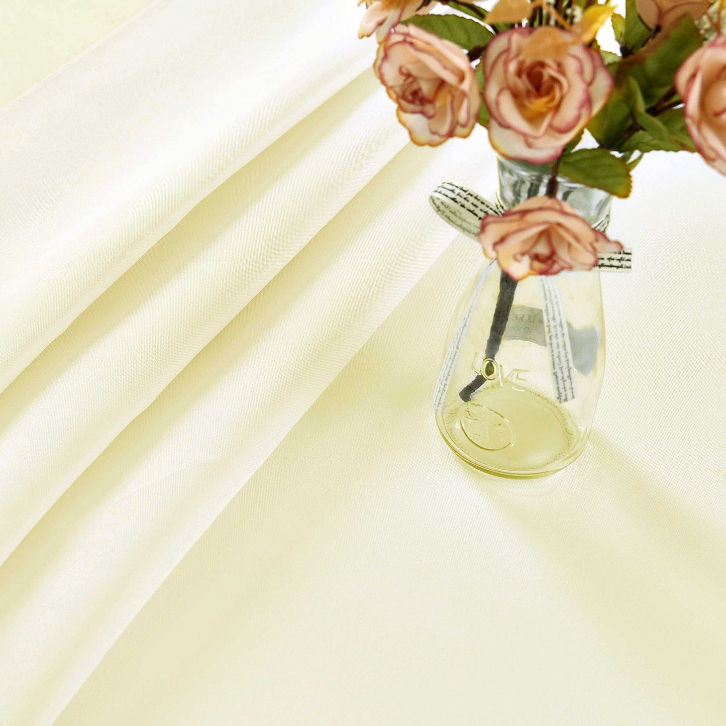 KAIPHO Cream Rectangle Tablecloth Waterproof Stain Resistant Wrinkle Free Table Cloth 210GSM Polyester Wipeable Table Cover for Party, Banquet, Indoor and Outdoor- Rectangular/Oblong, 52 x 70 inch