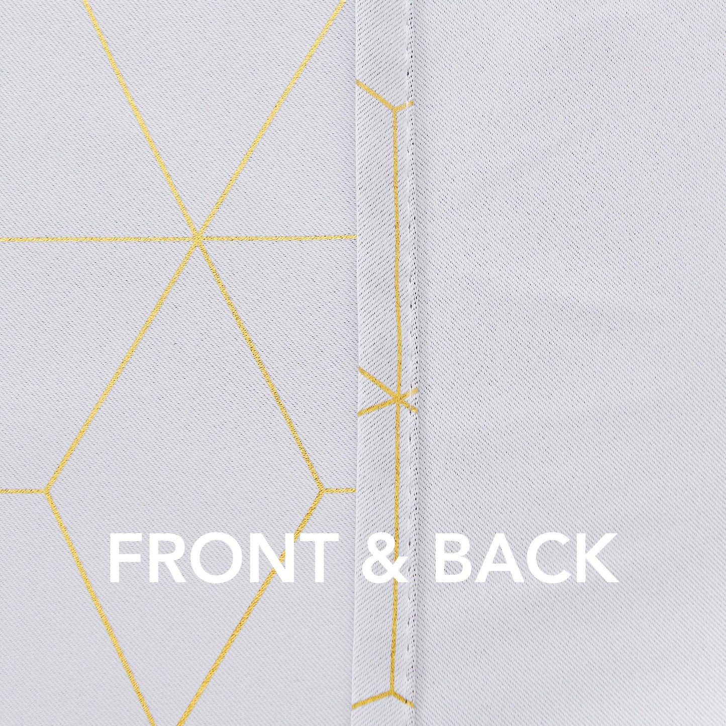 Deconovo Grommet Blackout Curtains, Room Darkening Gold Diamond Drapes, 2 Panels, White, 52W x 84L Inch, for Bedroom and Living Room