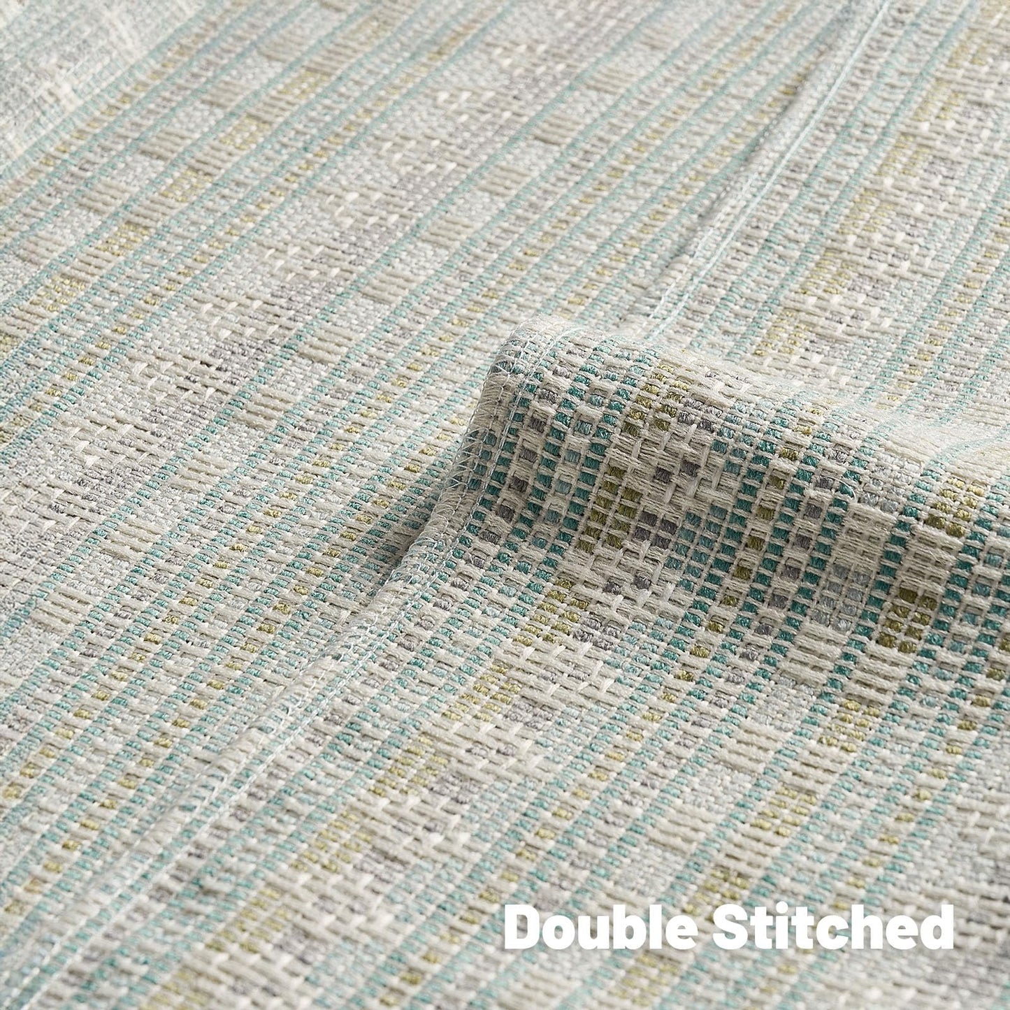 FUTEI Pack of 2 Chenille Jacquard Throw Pillow Covers 18x18 Inch Soft Cozy Woven Embroidery Decorative Cushion Case Boho Farmhouse Accent for Couch Bed Living Room, Green Blue