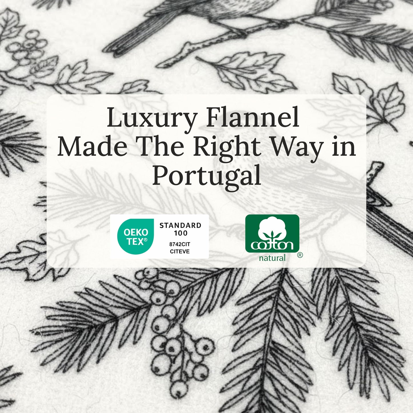 California Design Den Flannel King Sheets Set - Made in Portugal 100% Cotton, Thick, Velvet Soft 4-Piece King Size Flannel Sheets Set, Triple-Brushed with Extra Deep Pockets - Winter Birds