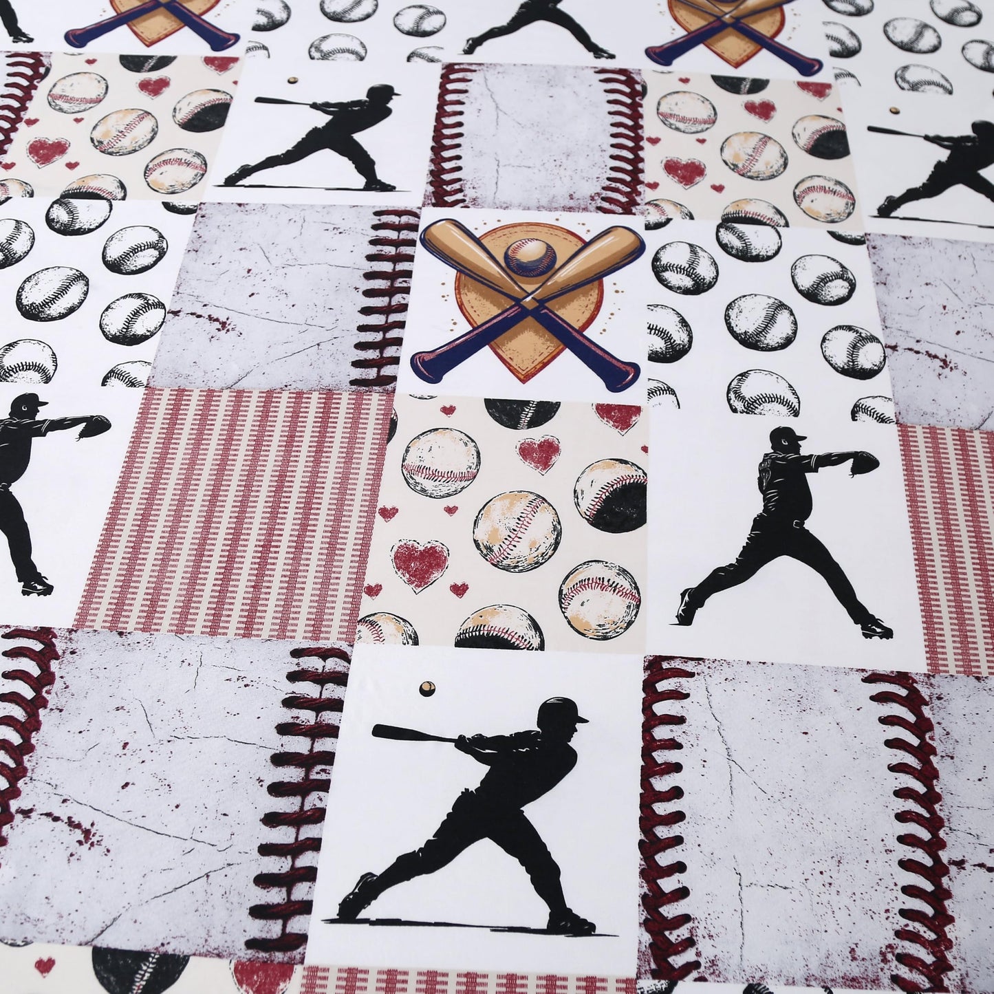 SDIII 4 Pieces Baseball Sheets Twin for Boys Girls Kids Teens, Soft Microfiber Deep Pocket Sport Themed Twin Sheets Set for All Season