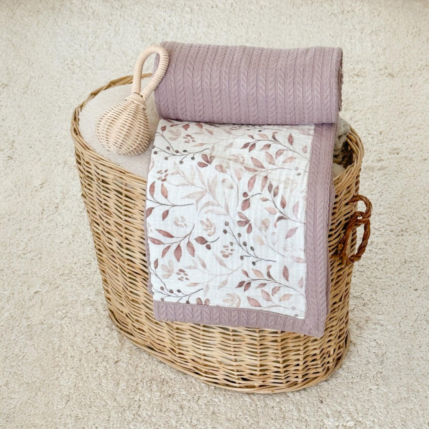 Mouliss Personalized Baby Blanket with Name – Handmade 100% Organic Cotton Newborn Gift | Custom Knit Blanket for Boys, Girls, Kids & Baby Showers