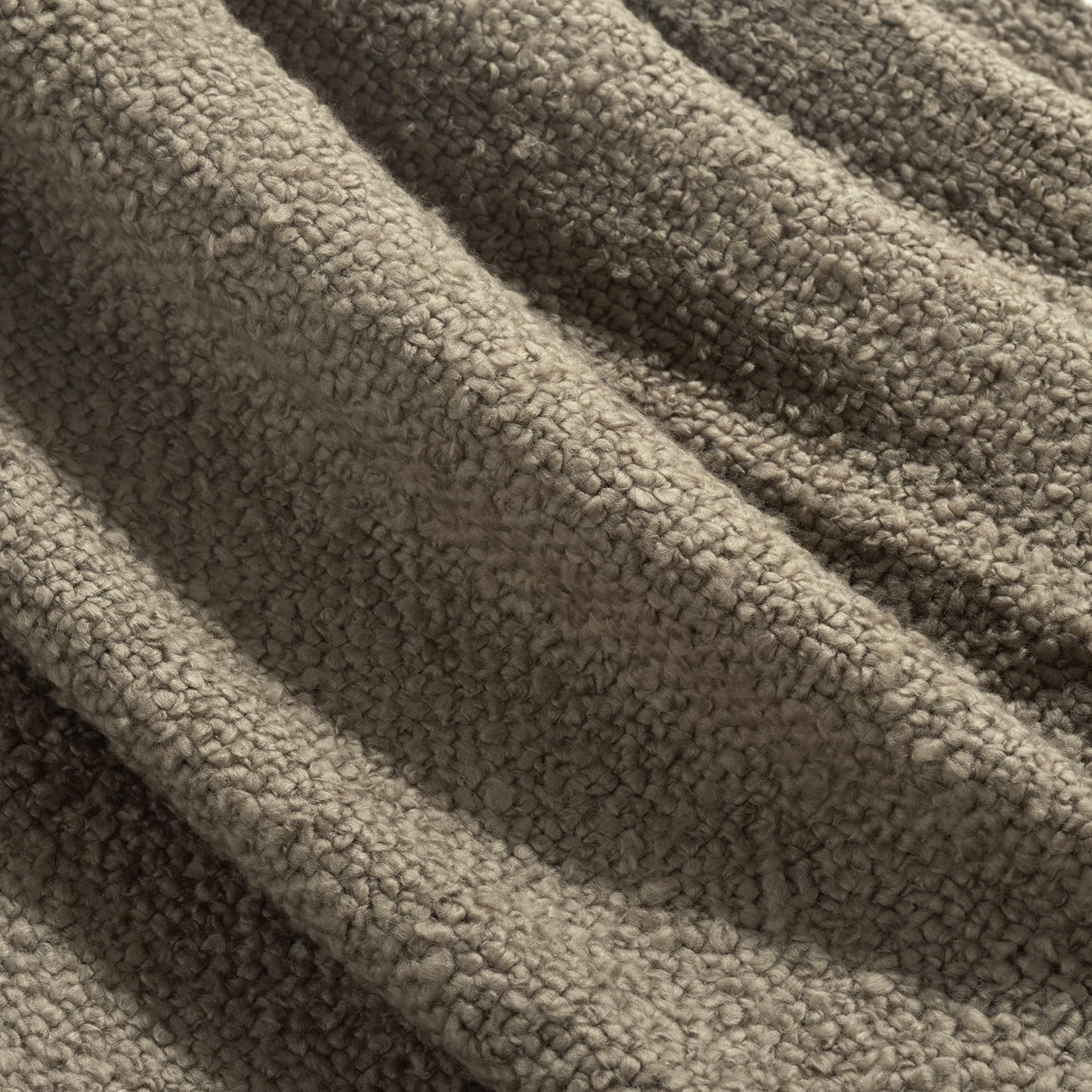Lush Decor Tulum Boucle Textured Woven Fringed Throw Blanket Single 50" W x 60" L Neutral - Soft Cozy Blanket for Bed, Couch Or Chair - Modern Boho Home Decor