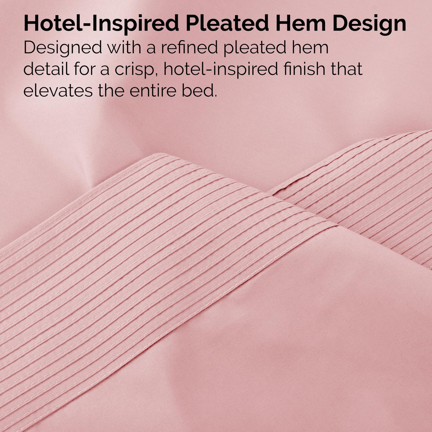 Southshore Fine Living, Inc. Queen Size Sheet Set, 4-Piece, 21" Extra Deep Pocket Pleated Sheets, Queen Size | Flat Sheet, Fitted Sheet, 2 Queen Pillowcases | Soft Microfiber Bedsheets | Pink