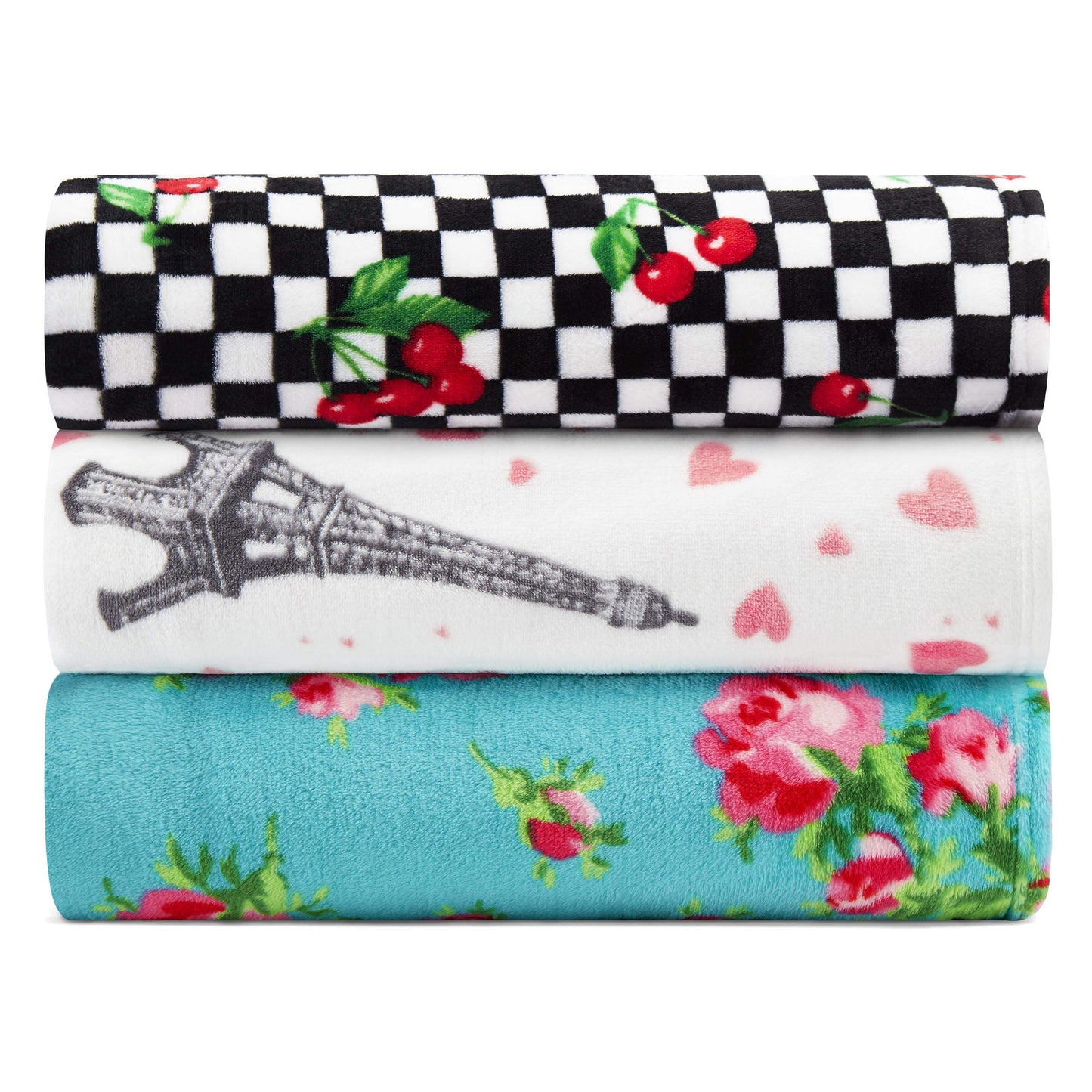 Betsey Johnson - Oversized Throw Blanket 50x70, Ultra-Soft Plush Bedding for Couch or Bed, Cozy & Lightweight, Soft Blanket with Cherry Checker Print (Red)