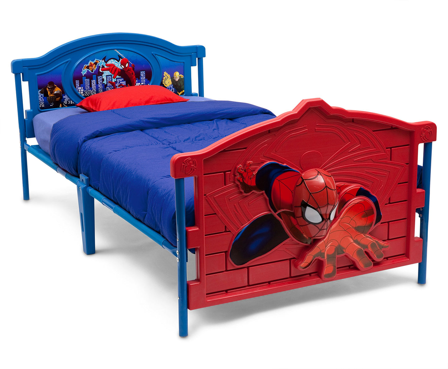 Marvel Spider Man Plastic 3D-Footboard Twin Bed by Delta Children