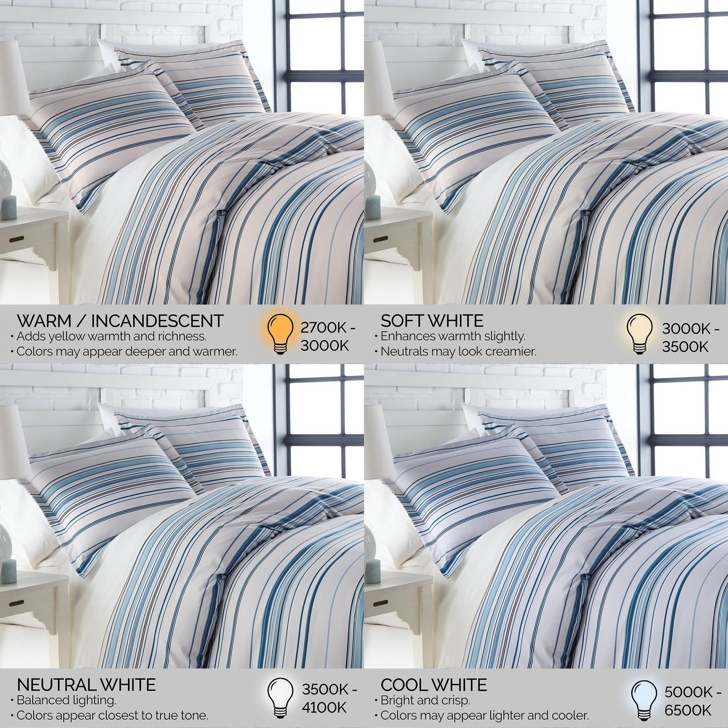Southshore Fine Living, Inc. Oversized King Coastal Duvet Cover Set, Blue and White California King Duvet Cover, Reversible Bedding Set for Beach Theme Rooms, 2 Pillow Shams - Coastal Stripe Blue