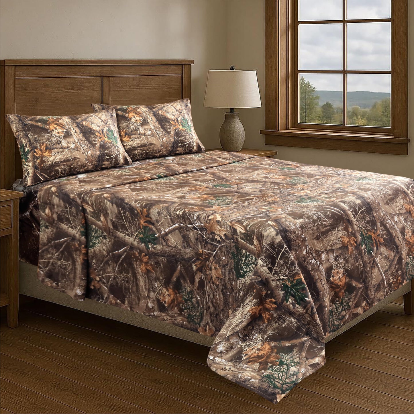 VISI-ONE Realtree Edge Twin Camo 3 Piece Sheet Set – Lightweight, Cooling, Wrinkle-Free Microfiber 10" Deep Pockets Sheets, Unisex Rustic Western Farmhouse Style for Home, RVs, and Camping Retreats