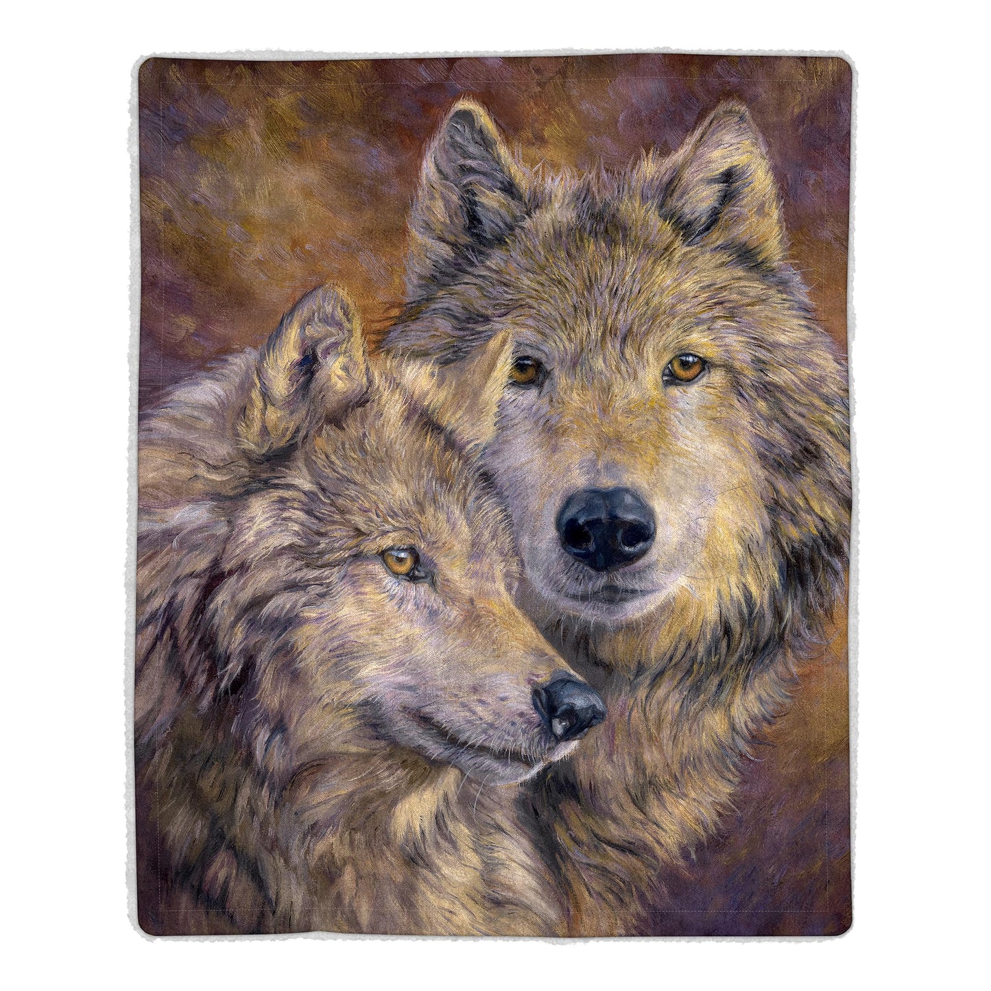 Sherpa Fleece Throw Blanket - Wolf Print Pattern, Lightweight Hypoallergenic Bed or Couch Soft Cozy Plush Blanket for Adults and Kids by Lavish Home