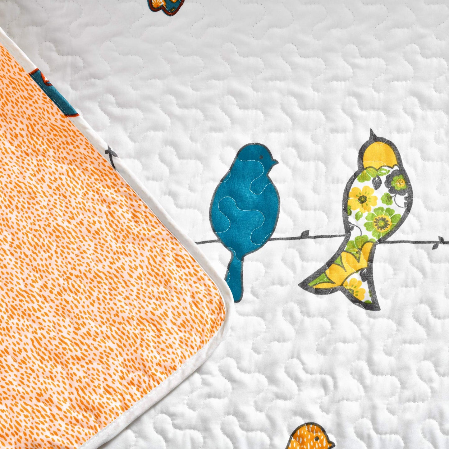 Lush Decor Rowley Birds Reversible Throw Blanket, 50" W x 60" L, Multi - Throw Blankets for Bed - Couch Blanket - Farmhouse Throw Blanket for Couch