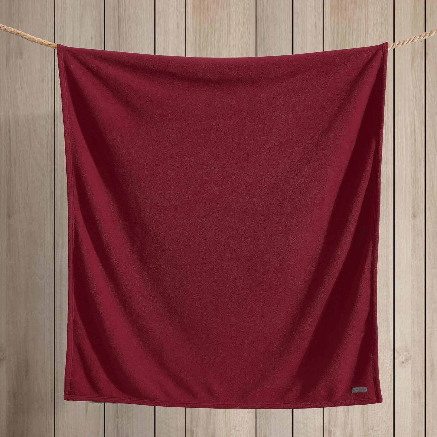 Eddie Bauer - Throw Blanket, Solid Reversible Fleece Bedding, Soft & Cozy, Perfect Home Decor for Bed & Couch (Red/Dark Smoke, Throw)