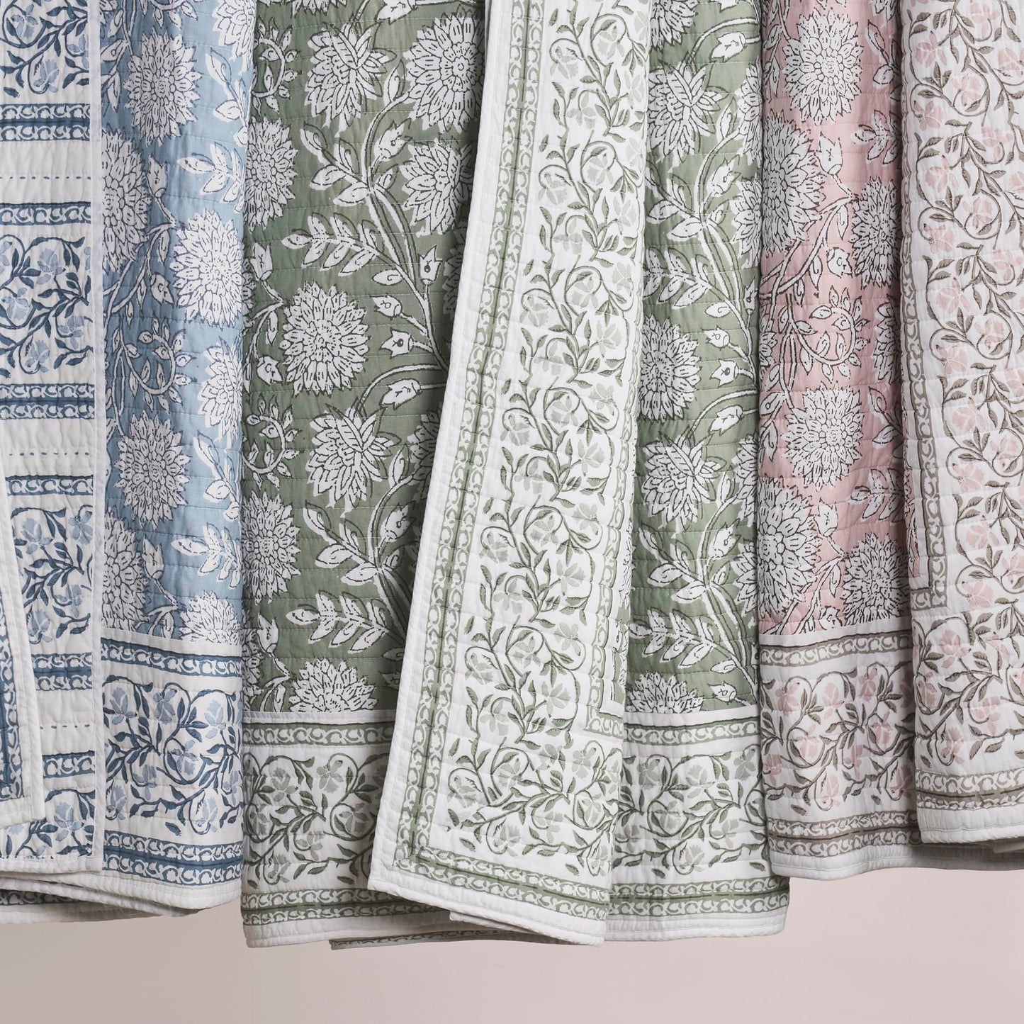 Levtex Home Adare Sage Reversible Full/Queen Quilt Set (88x92in) with 2 Pillow Shams (26x20in) - Floral Bedding - Sage White - Cotton Full/Queen Size Quilt Bedding Set - Lightweight, Soft, Pre-Washed