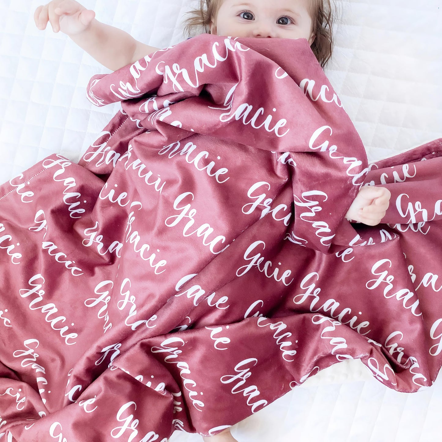 Yofair Ships Next Day, Personalized Baby Blanket with Name Custom Blanket with Letter Words Soft Plush Flannel Throw Blanket for Baby Kids Adults Friends Families