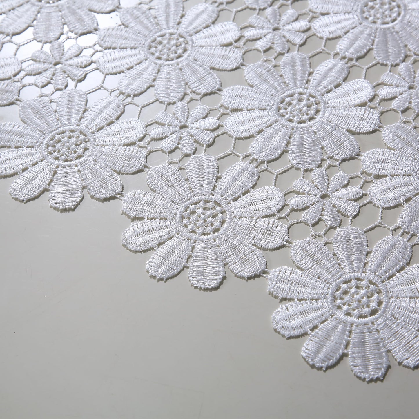 Crochet Tablecloth Lace Rustic Jacquard White Table Cloth Rectangle Picnic Table Covers For 6 Foot Tables For Dining Kitchen/Restaurant/Picnic/Holiday/Wedding/Birthday/Party/Spring/Fall/Christmas