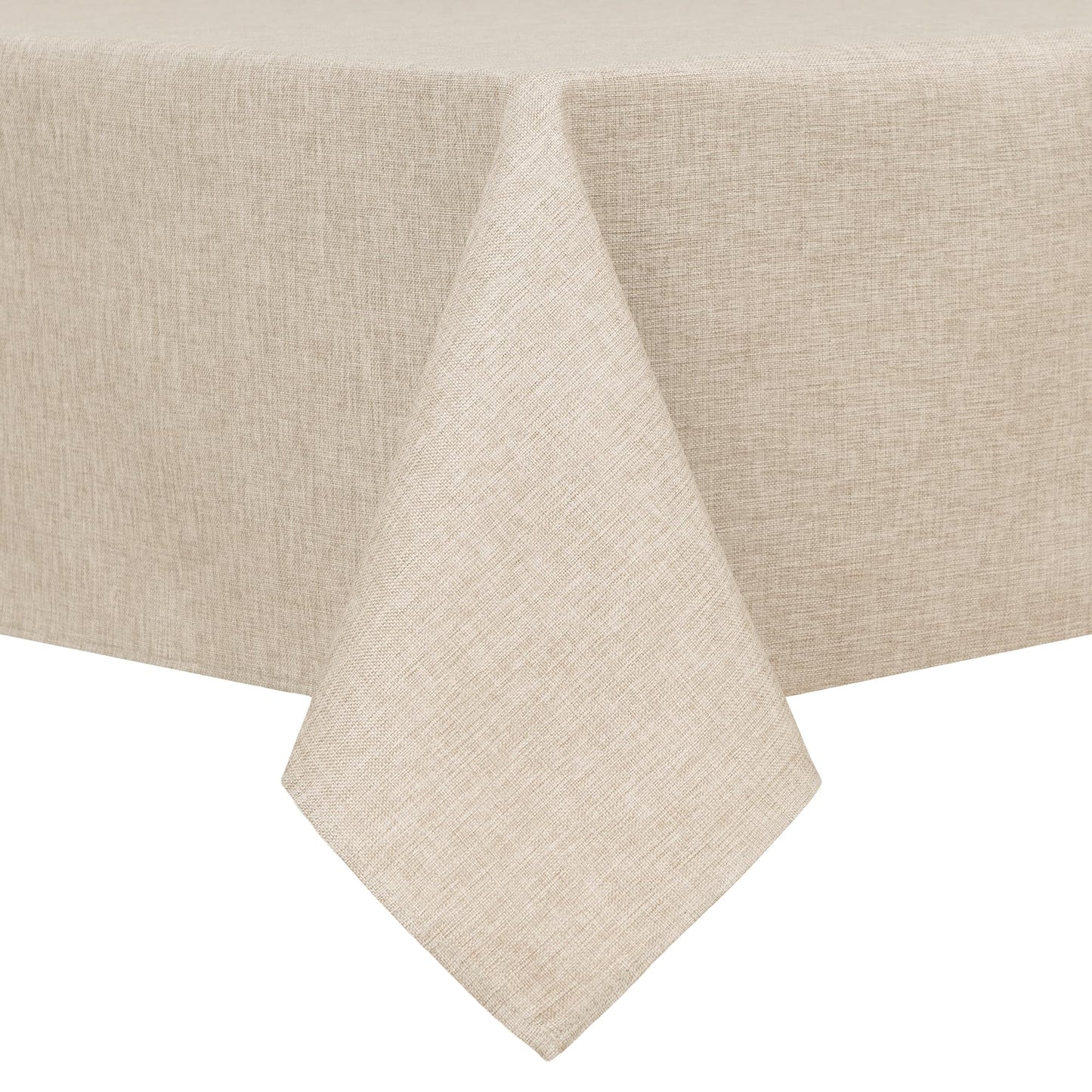 Hiasan Faux Linen Square Tablecloth - Wrinkle and Stain Resistant Washable Table Cloth for Kitchen Dining Room Holiday Table Cover for Party Dinner, Beige, 70 x 70 Inch