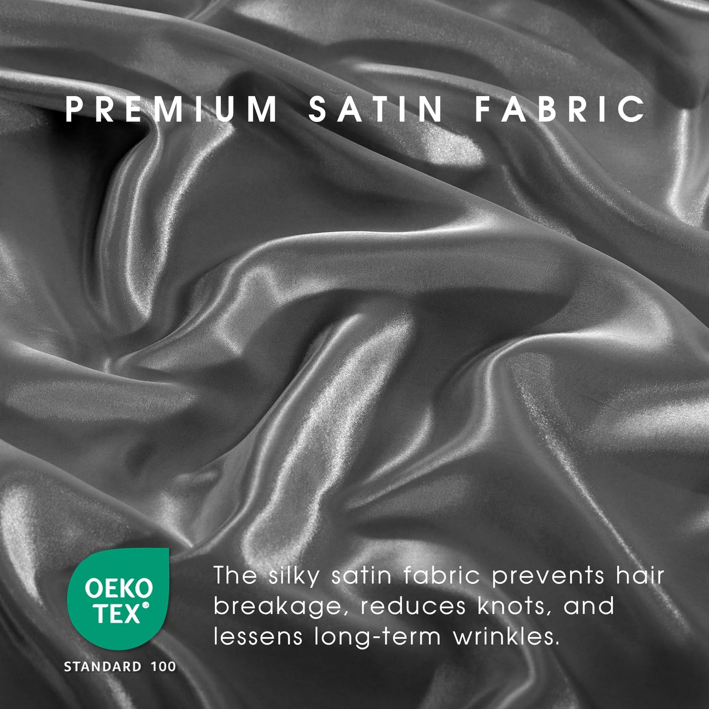 FreshCulture Satin Sheets Full Size - 4 Piece Luxury Soft Silky Full Size Bed Sheets, Similar to Silk Bed Sheet Set with 1 Deep Pocket Fitted Sheet, 1 Flat Sheet & 2 Pillowcases (Dark Grey)
