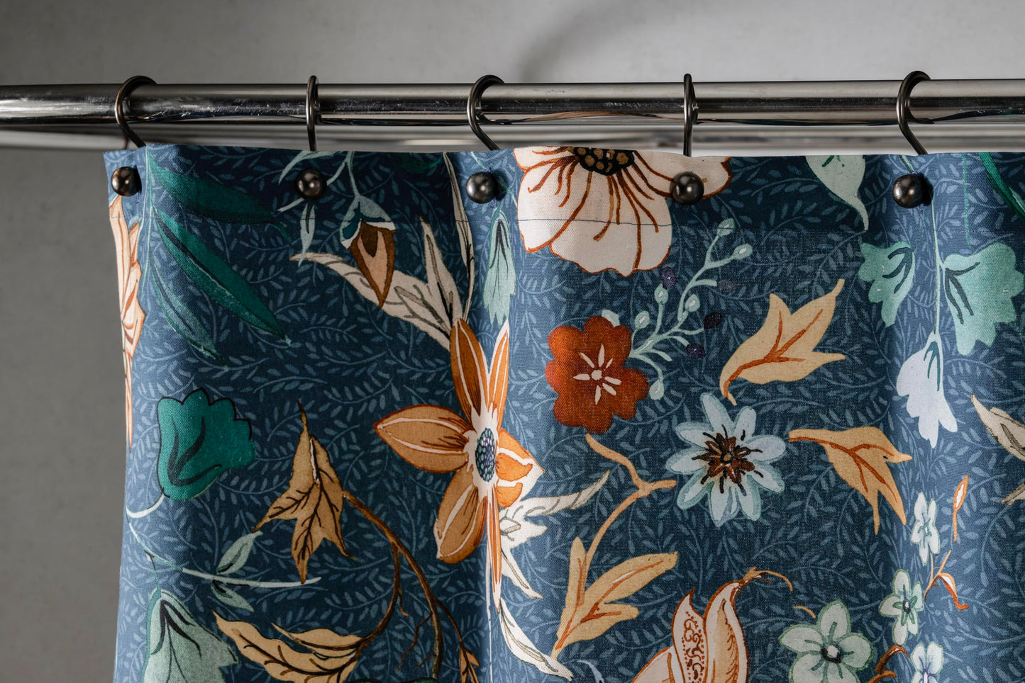 Maison d' Hermine Shower Curtain 100% Cotton One Panel 70"x72" Washable Fabric Shower Curtains for Bathroom, Easy Hanging with 12 Button Holes - Home Spa Spring Summer - Luxury Loft - Dark Teal