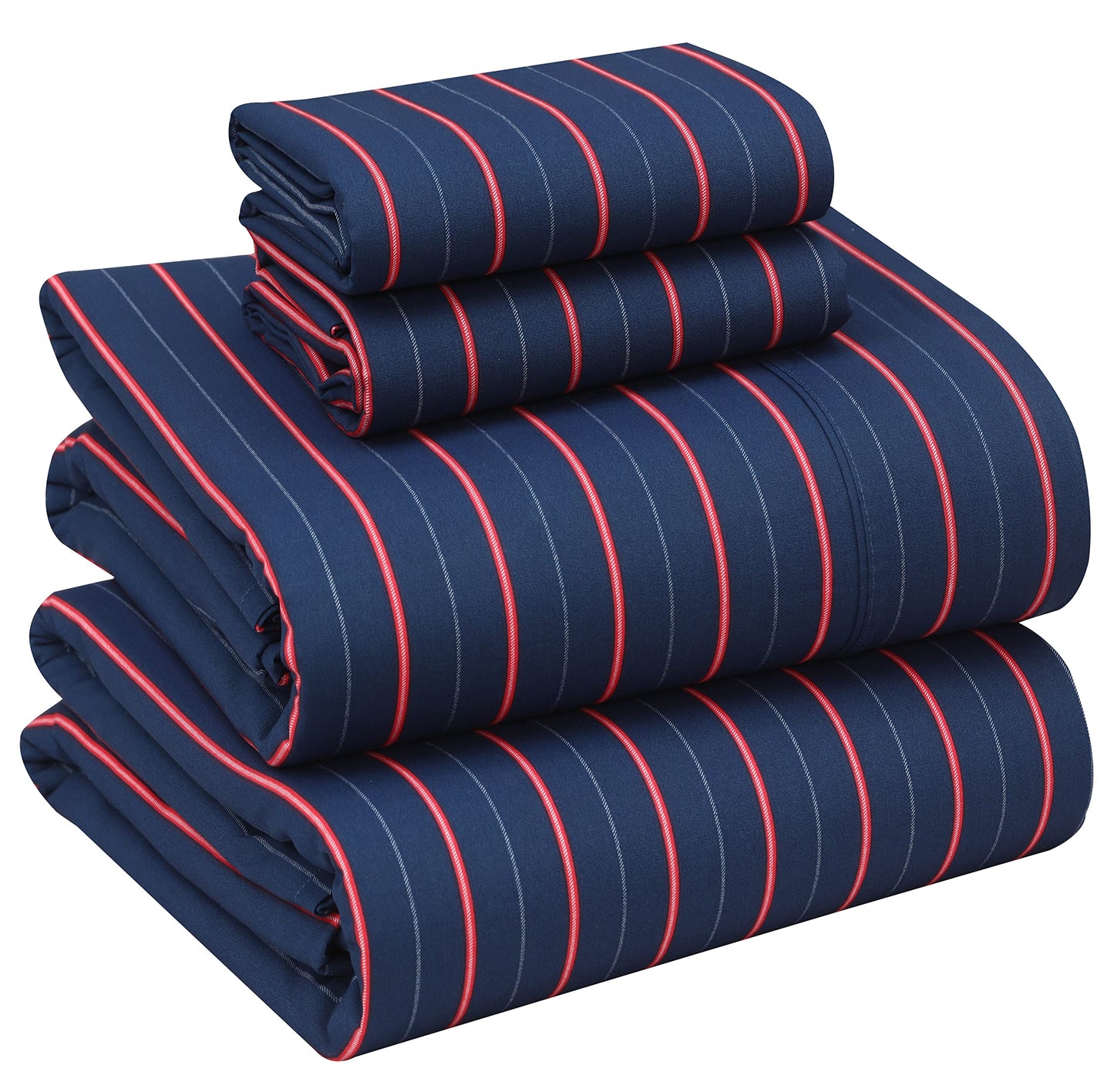RUVANTI 100% Cotton Percale Sheets Full Size, Nautical