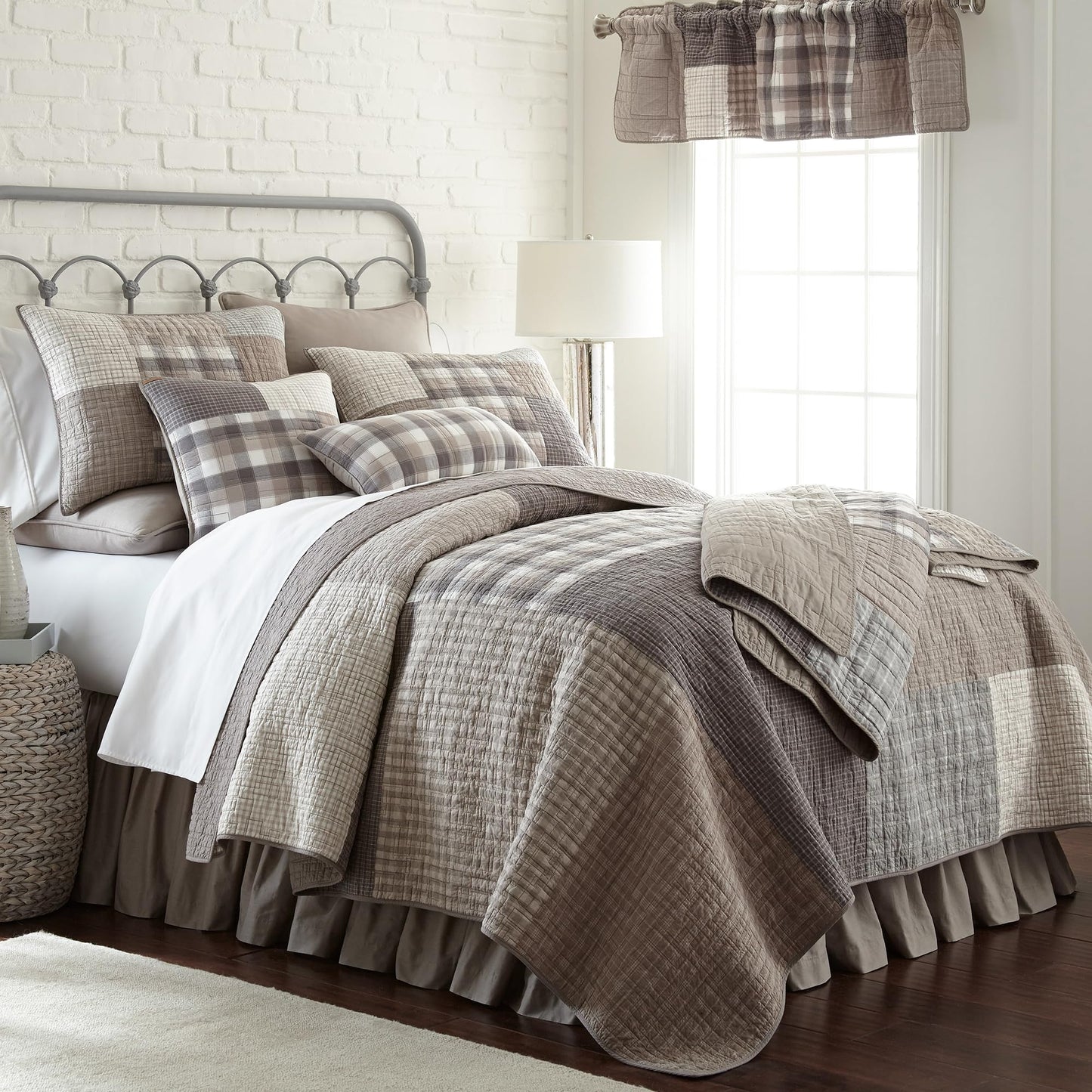 Donna Sharp Smoky Square Cotton King Quilt Set, 110 x 96