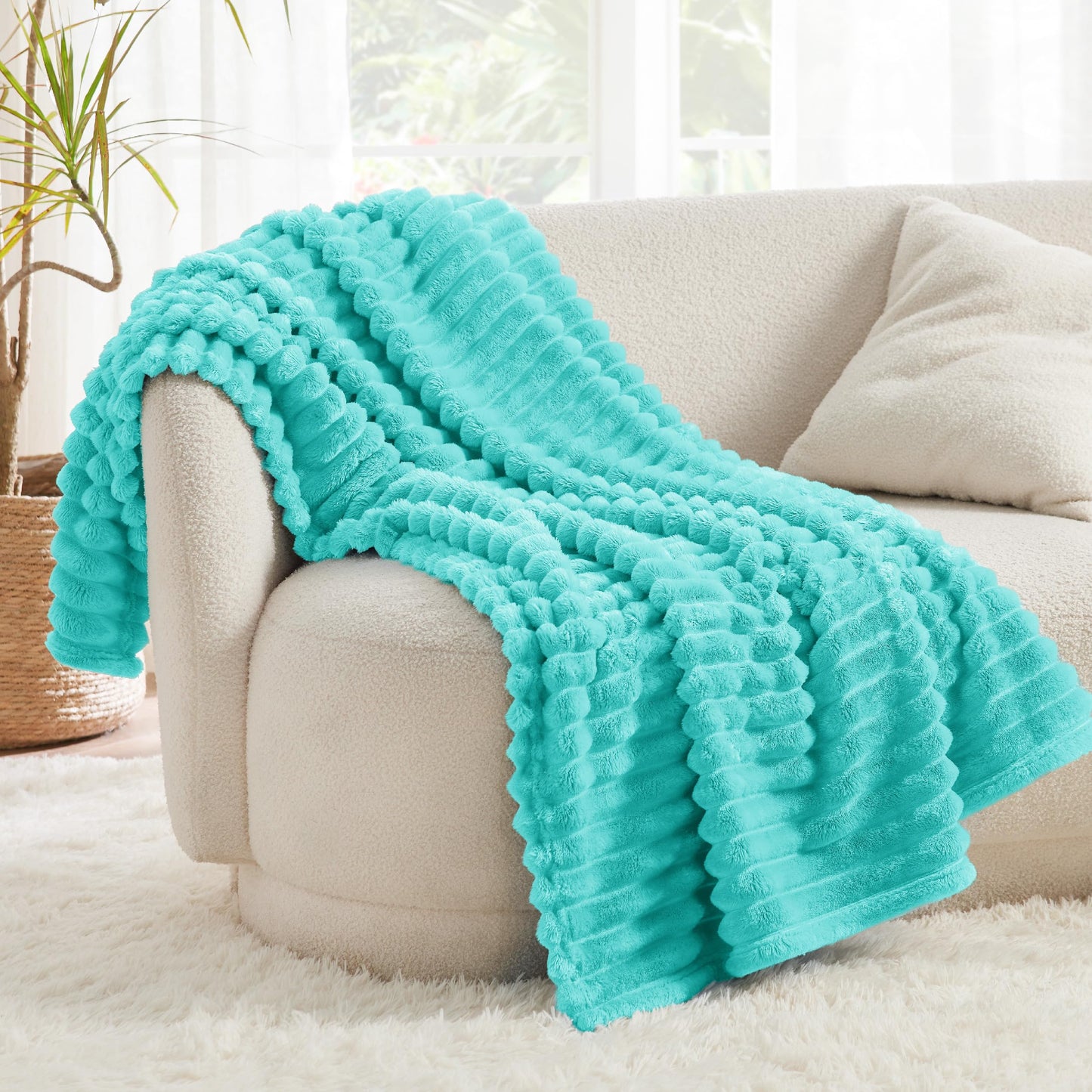 Bedsure Blue Fog Fleece Blanket for Couch&Twin Blanket for Couch,60x80 Inches