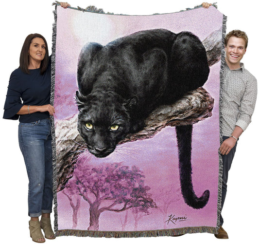 Pure Country Weavers Black Panther Blanket by Kayomi Harai - Gift Tapestry Throw Woven from Cotton - Made in the USA (72x54)