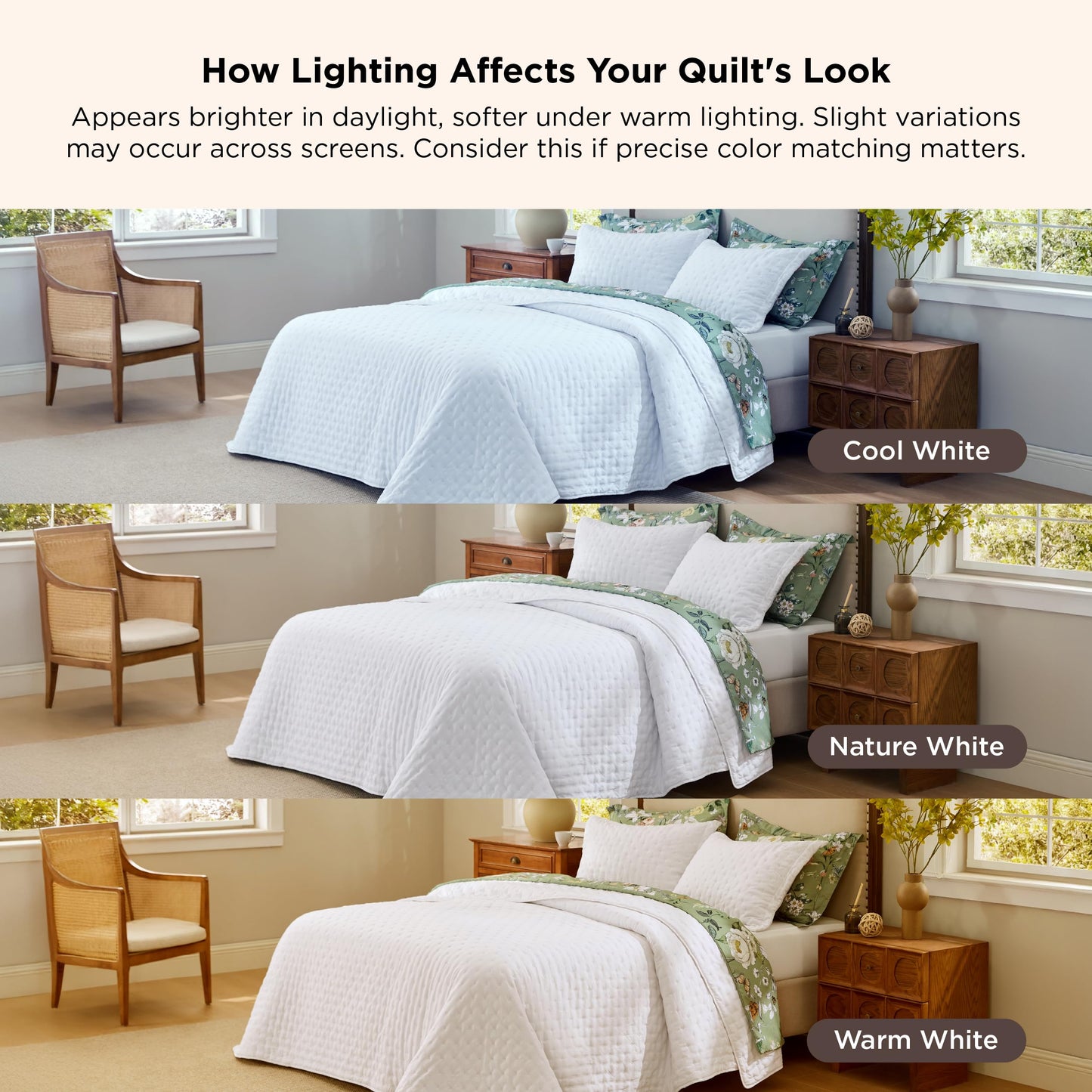 Bedsure Quilts Queen Size - Lightweight Comforter Queen Size for Summer, Bright White Bedspread Quilt with Clover Pattern, Soft Ultrasonic Coverlet, Modern All-Season Bedding, 90 x 96 Inches