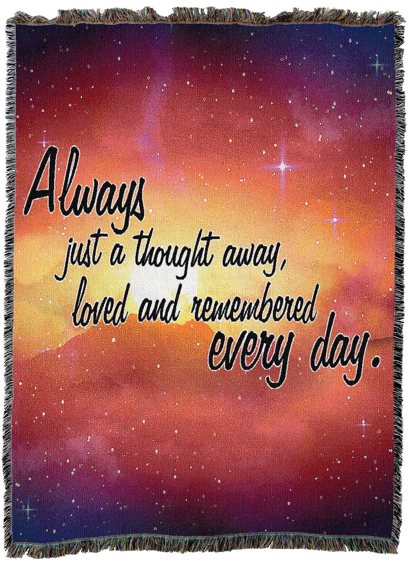 Pure Country Weavers Always Just A Thought Away Blanket - Sympathy Bereavement Gift Tapestry Throw Woven from Cotton - Made in the USA (72x54)
