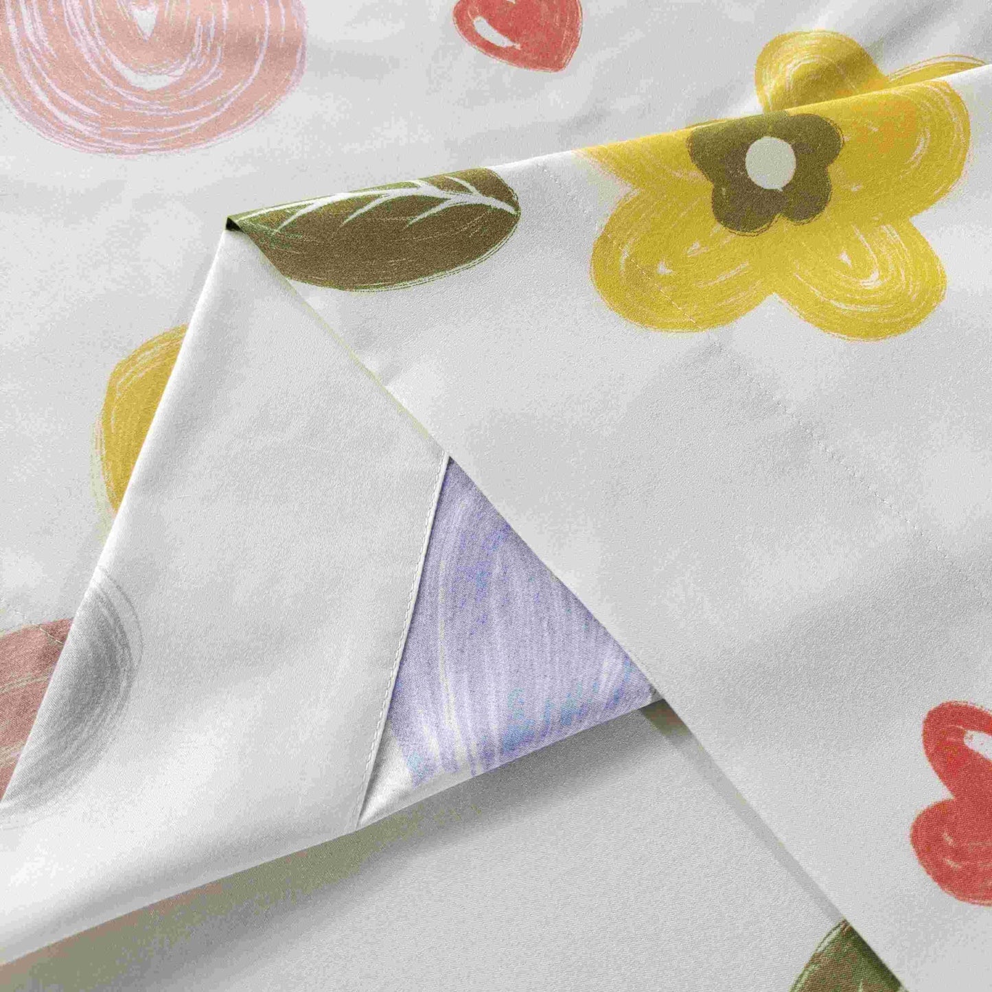 SDIII Colorful Floral Queen Fitted Sheet with 2 Pillowcases, Deep Pocket Soft Microfiber Queen Sheet Floral All Season