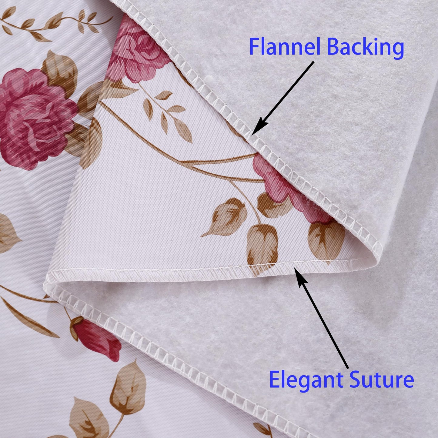 Walrus Heavy Duty Vinyl Tablecloth with Flannel Backing Waterproof Oil-Proof Plastic Table Cloth Stain-Resistant Wipeable Rectangle or Square Table Cover for Indoor and Outdoor (Flowers, 54X54 Inch)