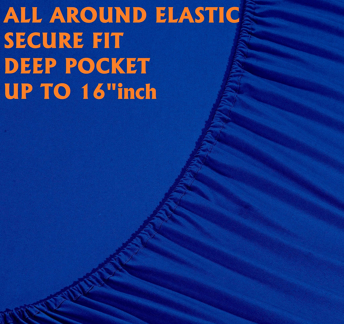 Elegant Comfort Luxury Soft Bed Sheets 1500 Premium Hotel Quality Microfiber Softness Wrinkle and Fade Resistant (6-Piece) Bedding Set, Queen, Duke Blue