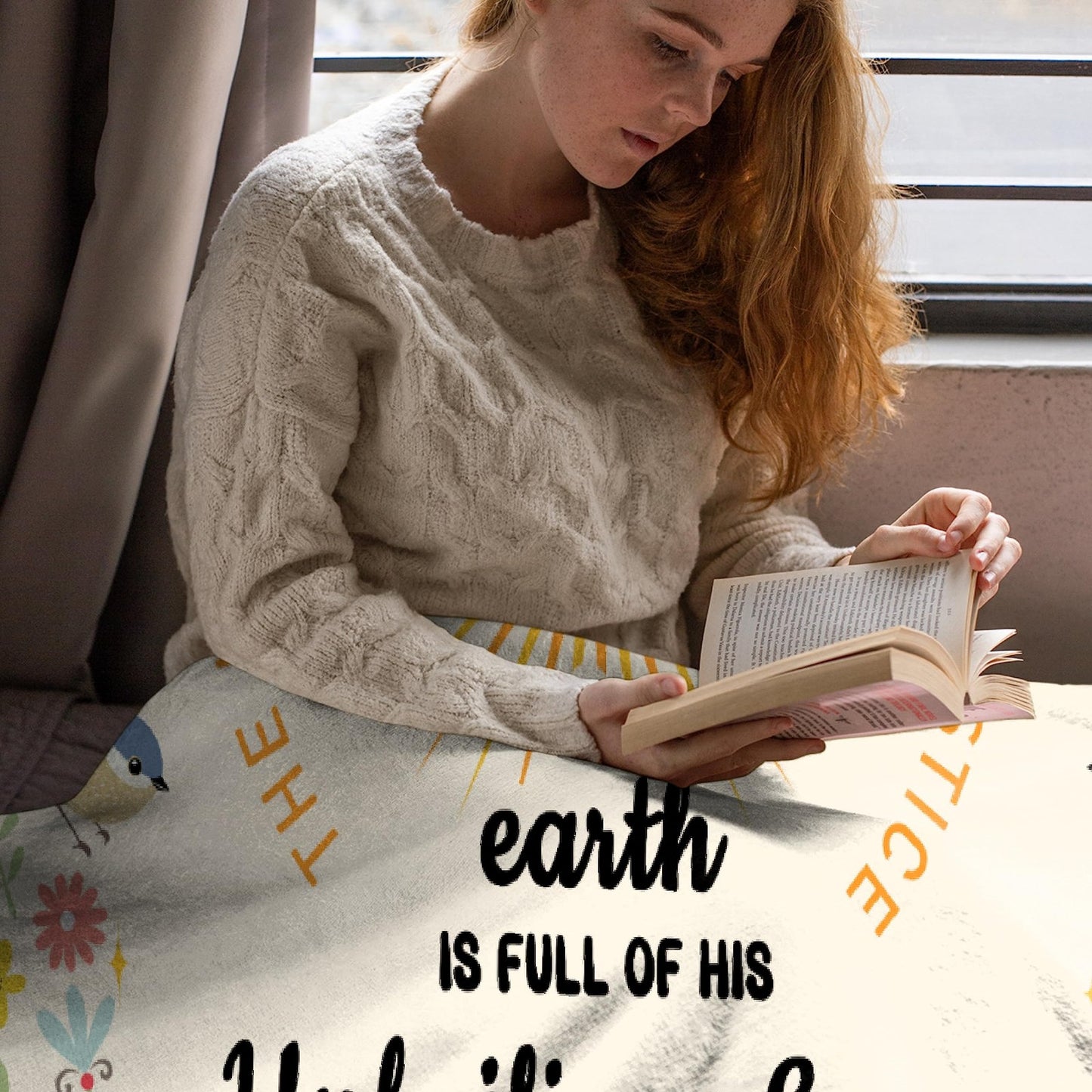 AMITAYUS Floral Scripture Bible Verse Throw Fleece Throw Sympathy Prayer Blanket Religious Christian Inspirational Gifts for Women Art Decor - 40''x50''